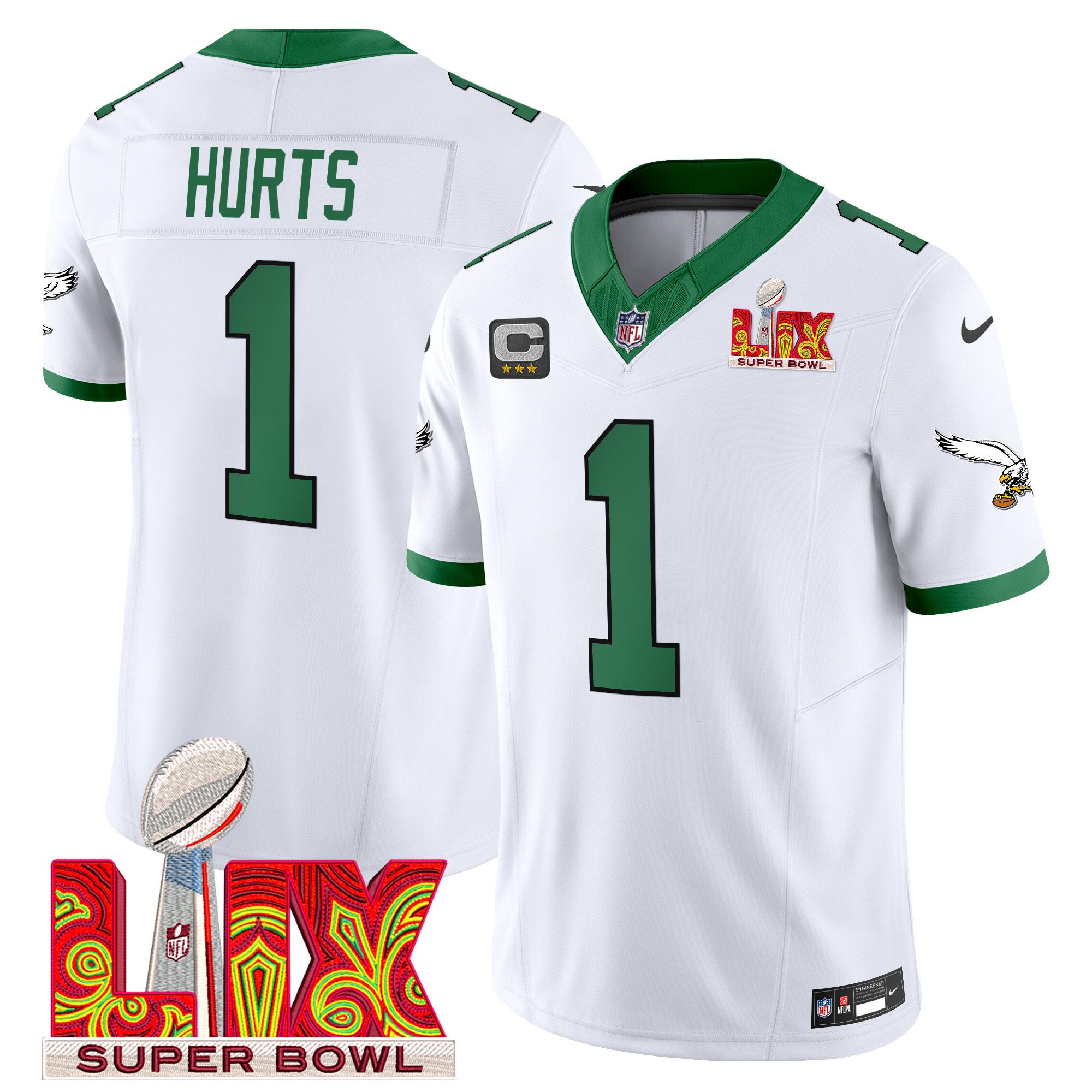 Jalen Hurts #1 Philadelphia Eagles Super Bowl Limited Jersey - Men's | White