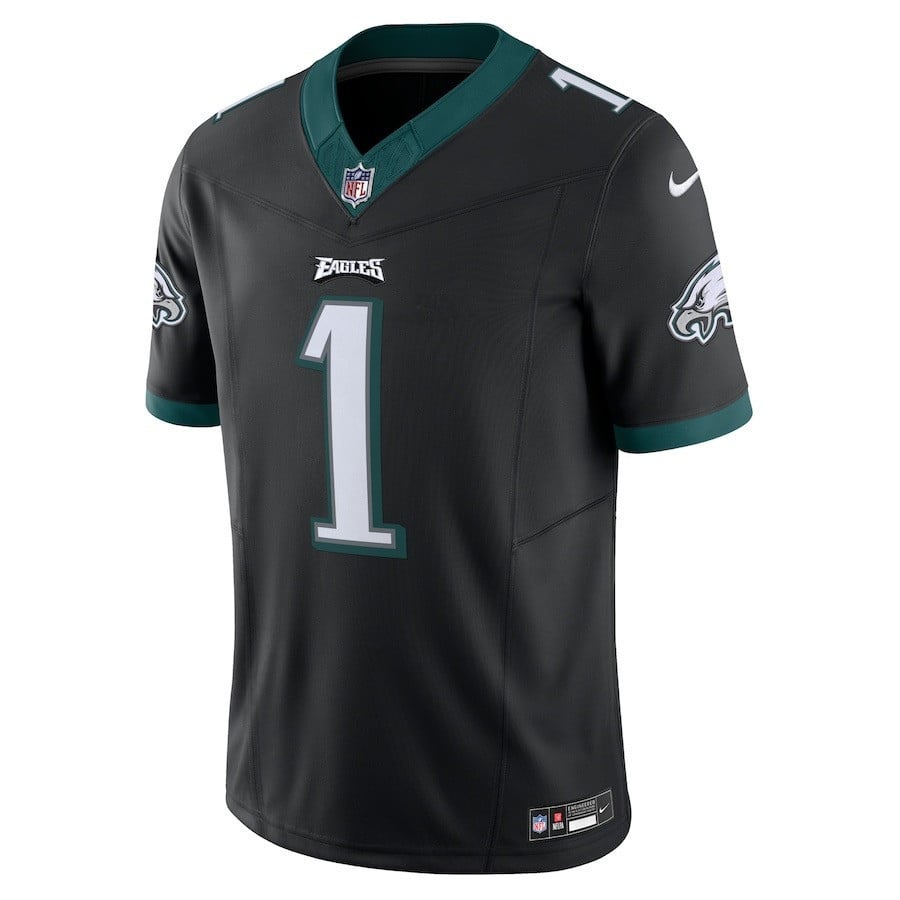 Alternative view of Jalen Hurts #1 Philadelphia Eagles Vapor F.U.S.E. Limited Jersey - Men's | Black