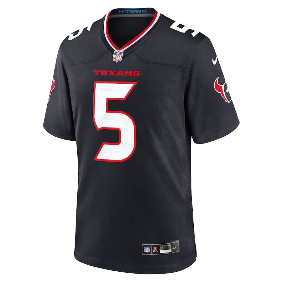 Alternative view of Jalen Pitre #5 Houston Texans Game Jersey - Men's