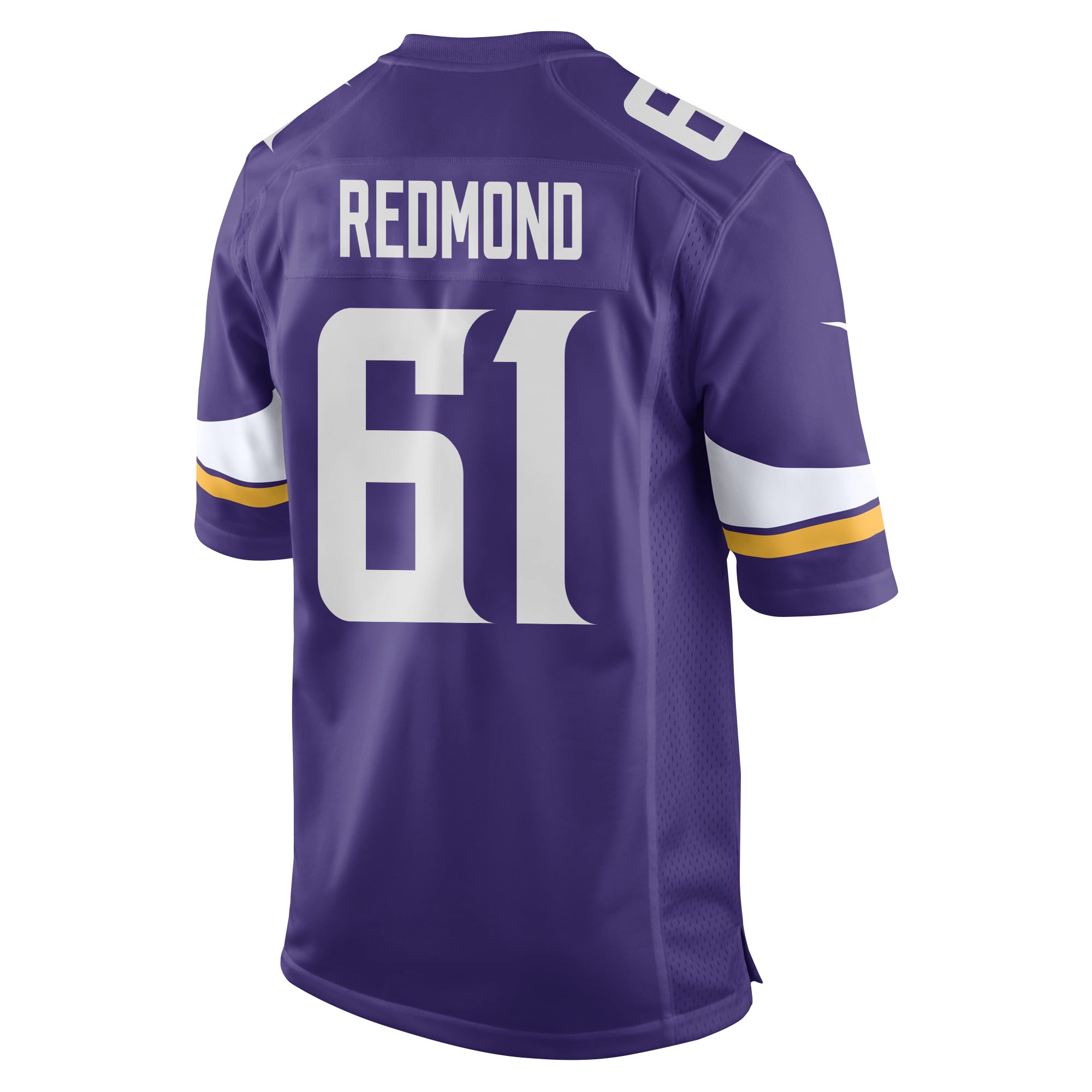 Alternative view of Jalen Redmond #61 Minnesota Vikings Super Bowl LIX Game Jersey - Men's | Purple