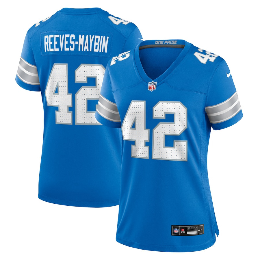 Jalen Reeves-Maybin #42 Detroit Lions Game Jersey - Women's | Blue