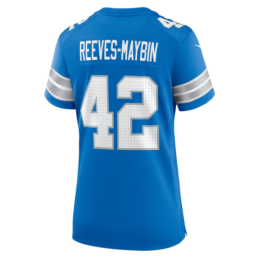 Jalen Reeves-Maybin #42 Detroit Lions Super Bowl LIX Game Jersey - Women's | Blue - Image 3
