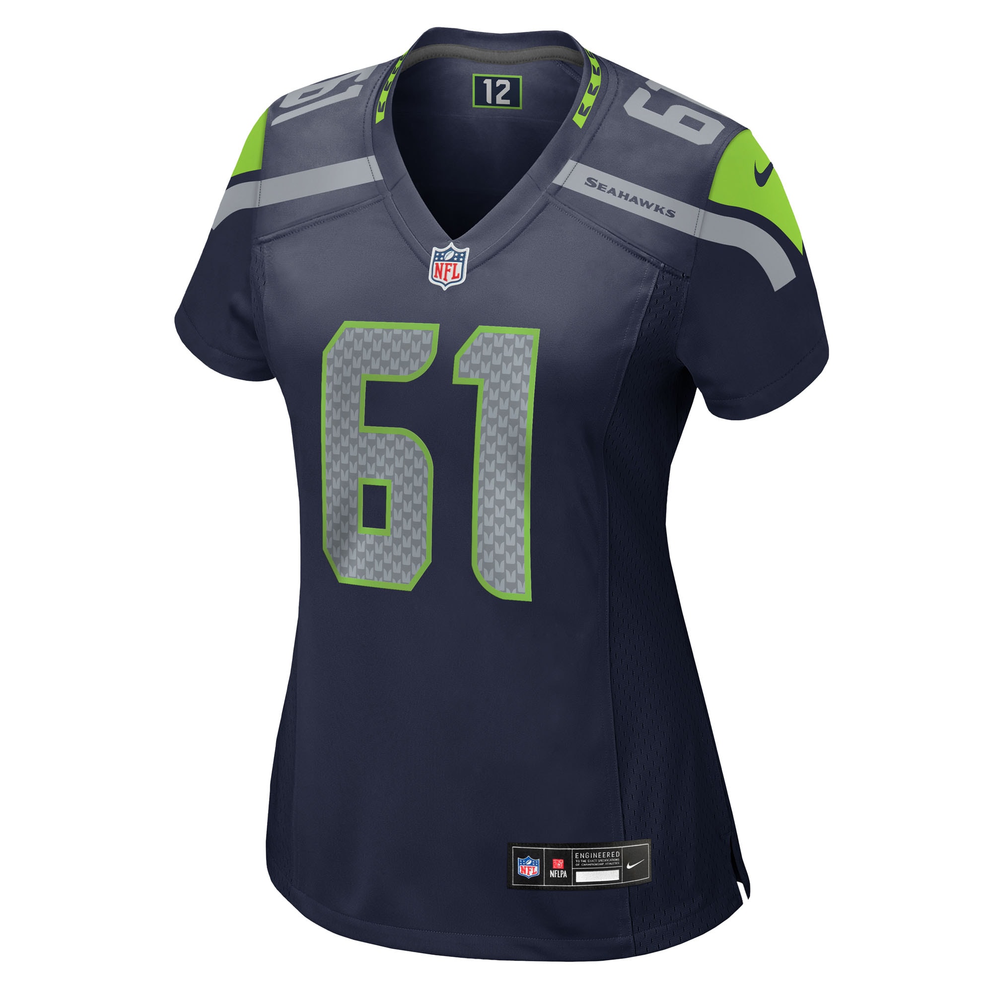 Alternative view of Jalen Sundell Seattle Seahawks Game Jersey - Women's