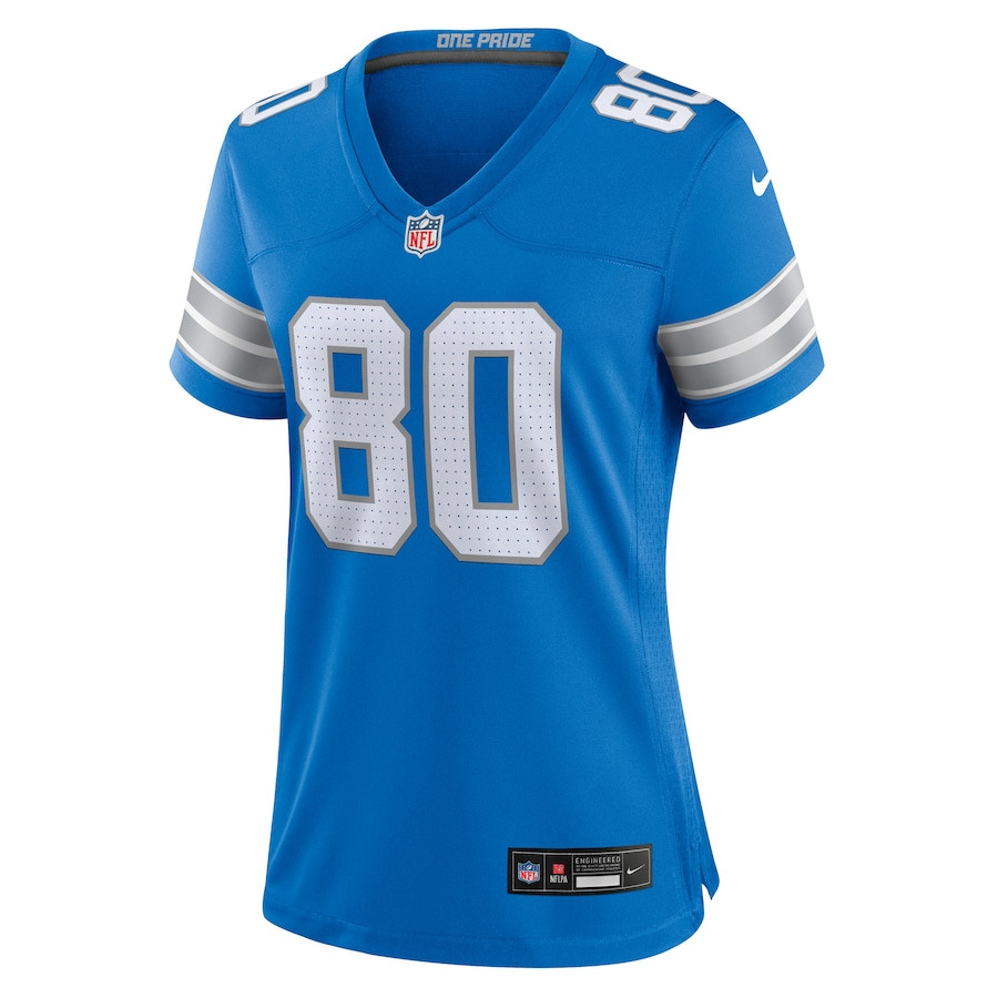 Alternative view of Jalon Calhoun #80 Detroit Lions Game Jersey - Women's | Blue