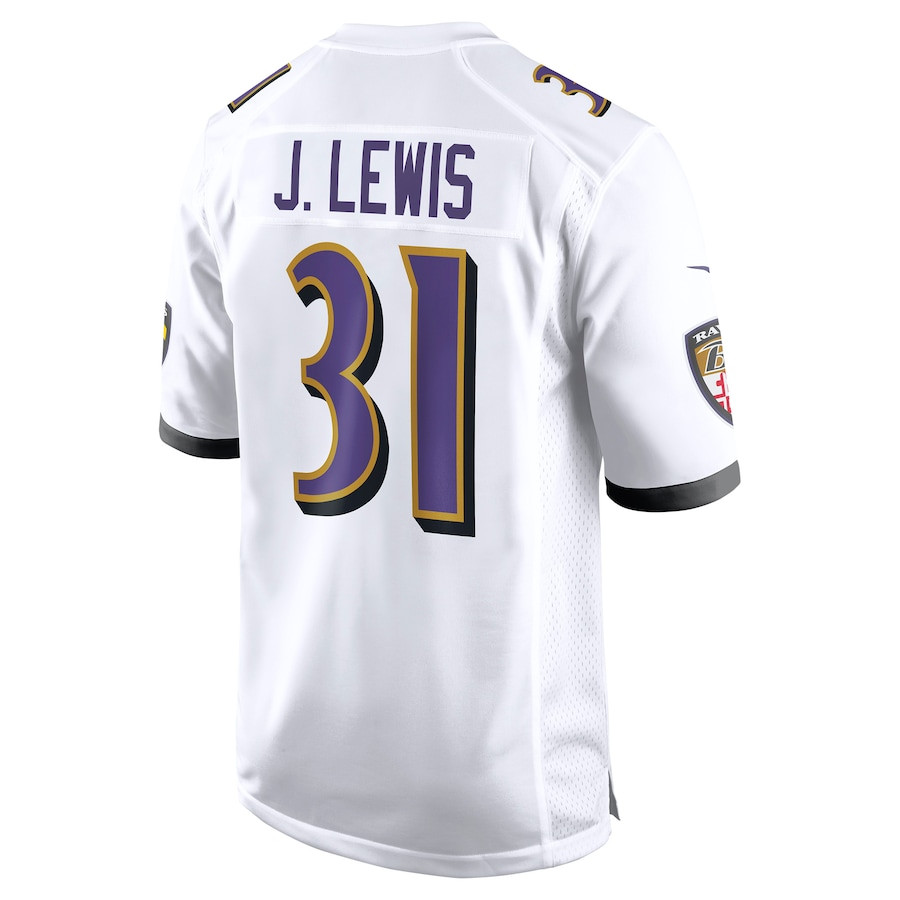Jamal Lewis #31 Baltimore Ravens Game Jersey - Men's | White - Image 3