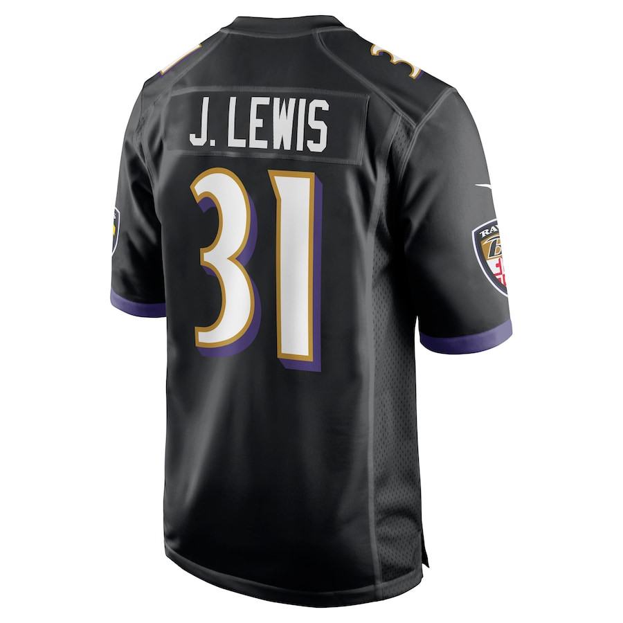 Jamal Lewis #31 Baltimore Ravens Retired Player Game Jersey - Men's | Black - Image 3