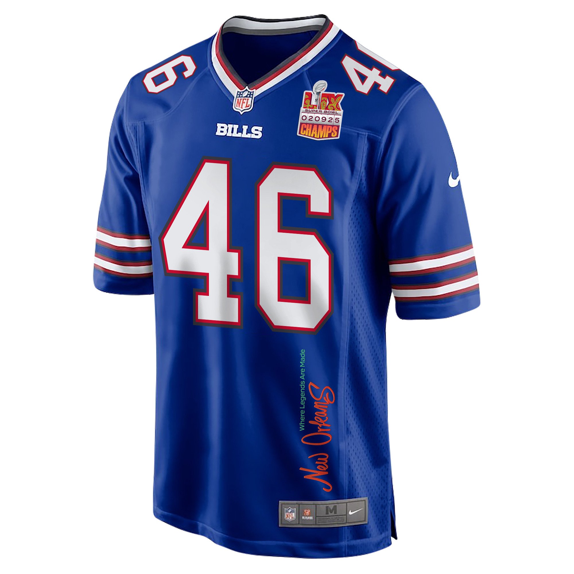 Ja'Marcus Ingram #46 Buffalo Bills Super Bowl LIX Champions Patch Legend Jersey - Men's | Royal - Image 3