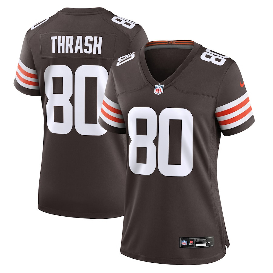 Jamari Thrash #80 Cleveland Browns Game Jersey - Women's | Brown
