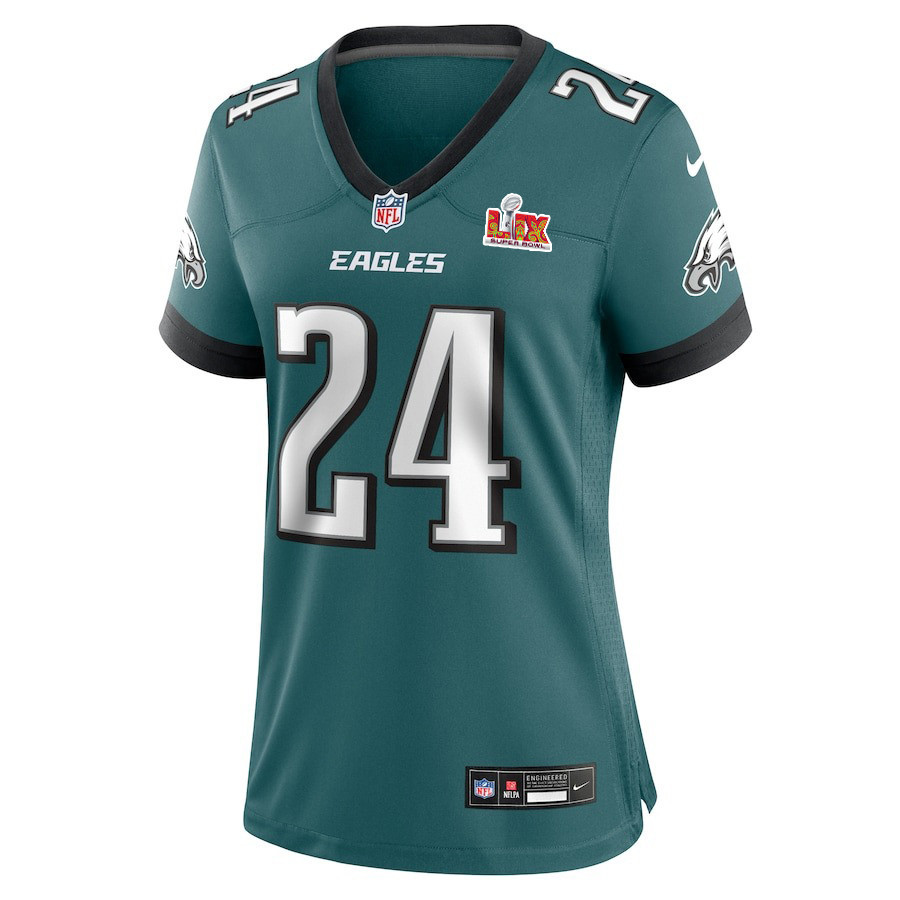 James Bradberry IV #24 Philadelphia Eagles Super Bowl LIX Game Jersey - Women's | Midnight Green - Image 2