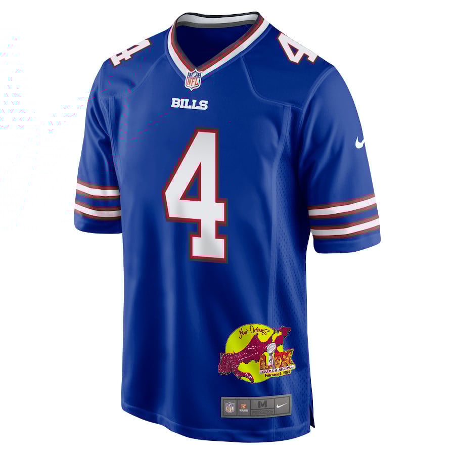 James Cook #4 Buffalo Bills Super Bowl LIX Game Jersey - Men's | Royal - Image 3