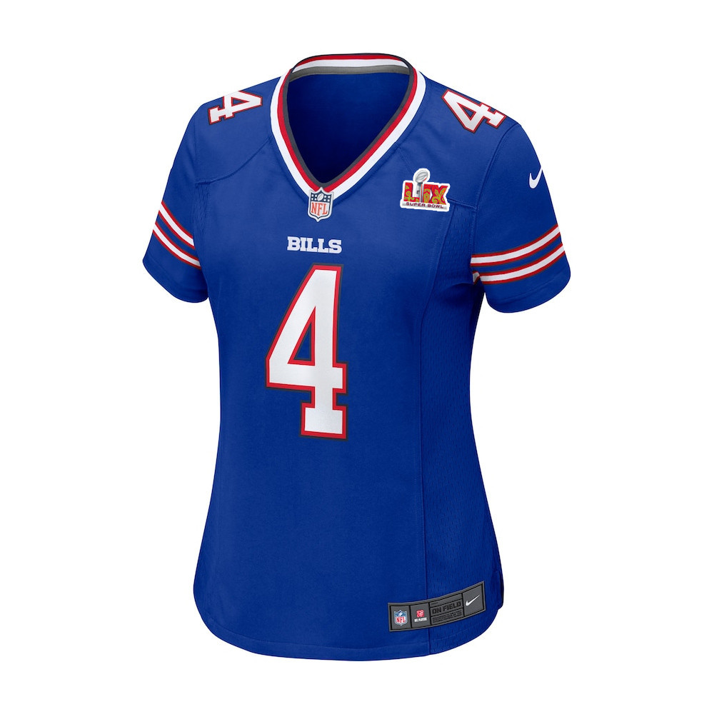Alternative view of James Cook #4 Buffalo Bills Super Bowl LIX Game Jersey - Women's | Royal