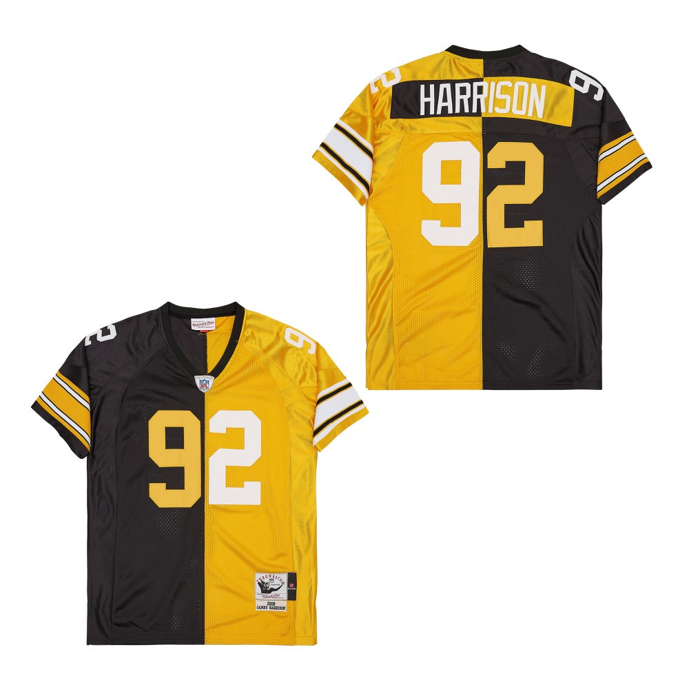 Alternative view of James Harrison #92 Pittsburgh Steelers Throwback Game Jersey - Men's
