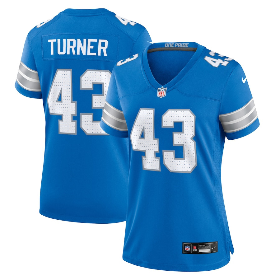 James Turner #43 Detroit Lions Game Jersey - Women's | Blue