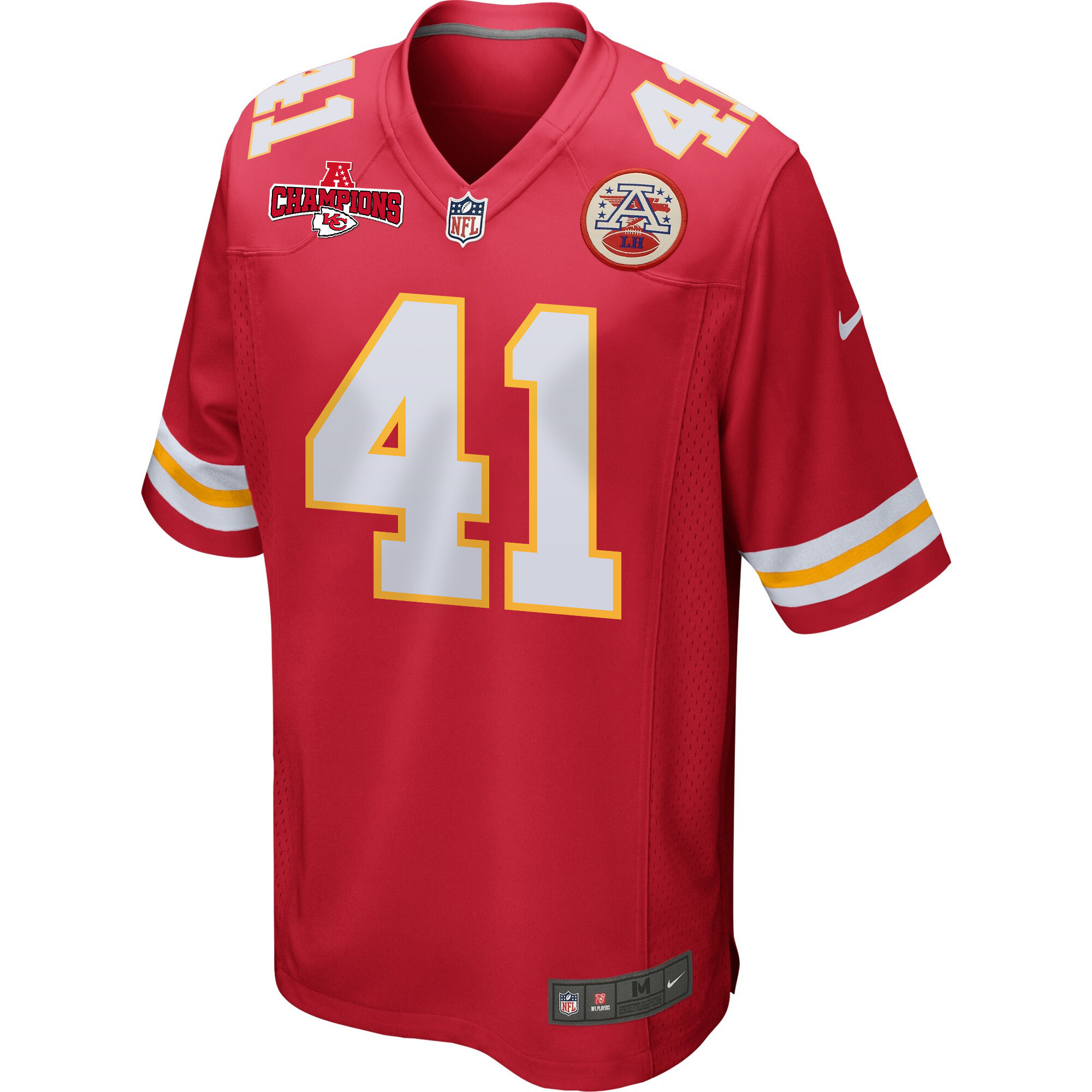 Alternative view of James Winchester #41 Kansas City Chiefs Game Jersey - Men's | Red