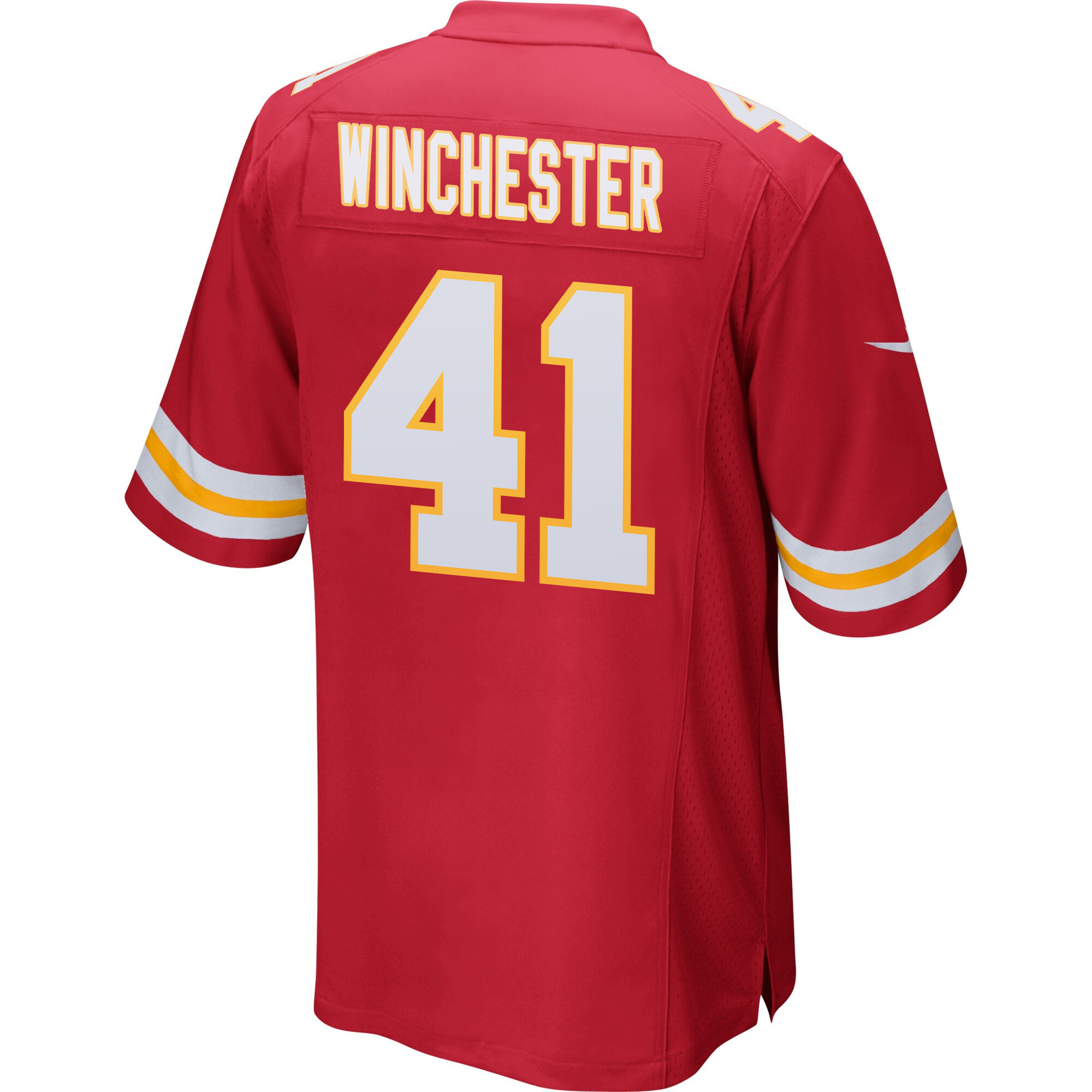 James Winchester #41 Kansas City Chiefs Super Bowl LVIII Champions 4 Stars Patch Game Jersey - Men's | Red - Image 3