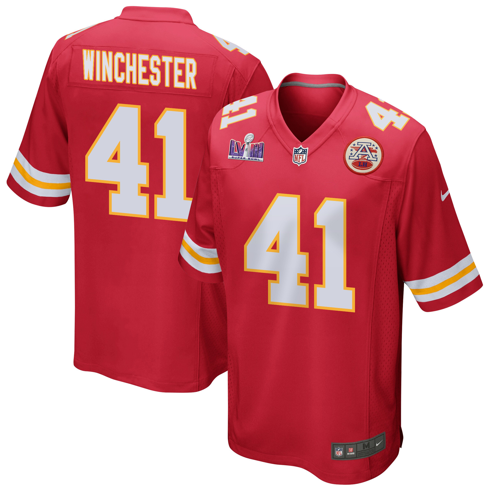 James Winchester #41 Kansas City Chiefs Super Bowl LVIII Patch Game Jersey - Men's | Red