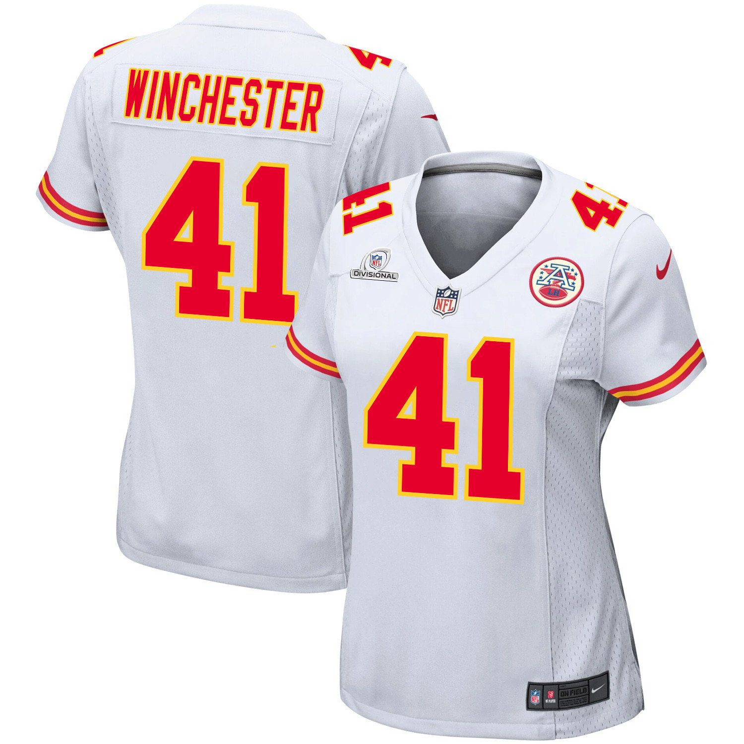 James Winchester #41 Kansas City Chiefs Super Bowl LVIII Patch Game Jersey - Women's | White