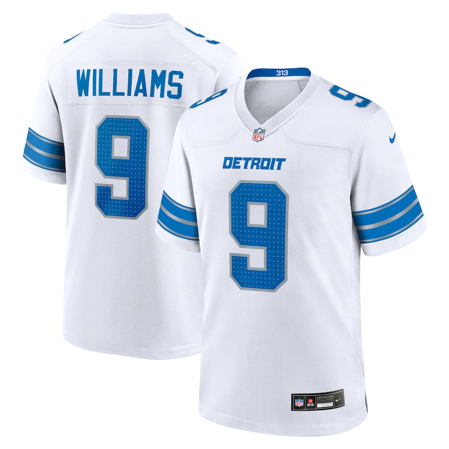 Jameson Williams #9 Detroit Lions Game Jersey - Men's | White