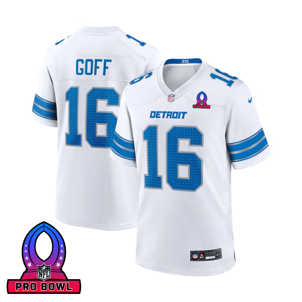 Jared Goff #16 Detroit Lions Game Jersey - Men's | White