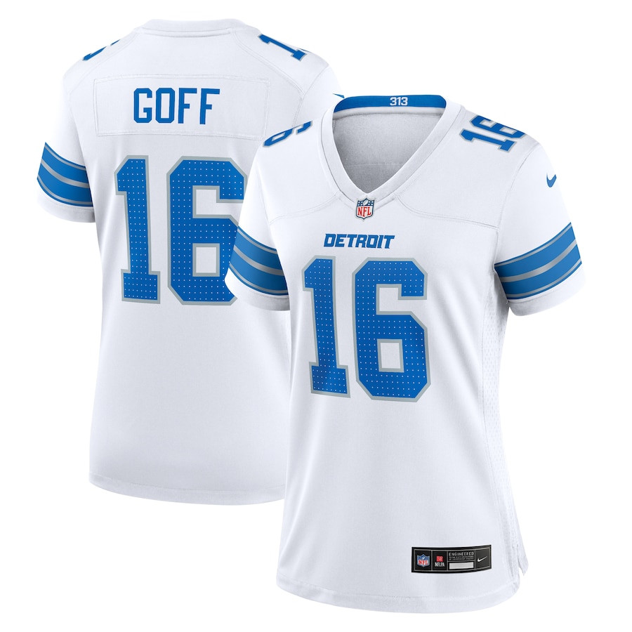 Jared Goff #16 Detroit Lions Game Jersey - Women's | White