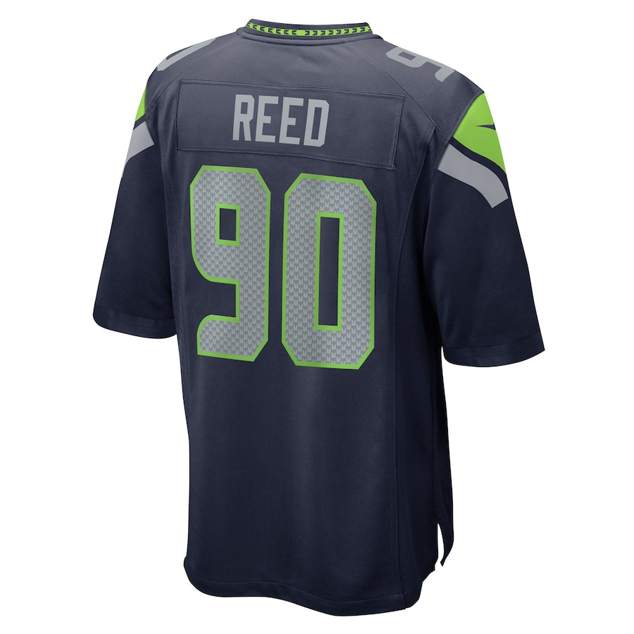 Jarran Reed #90 Seattle Seahawks Game Jersey - Men's | College Navy - Image 3