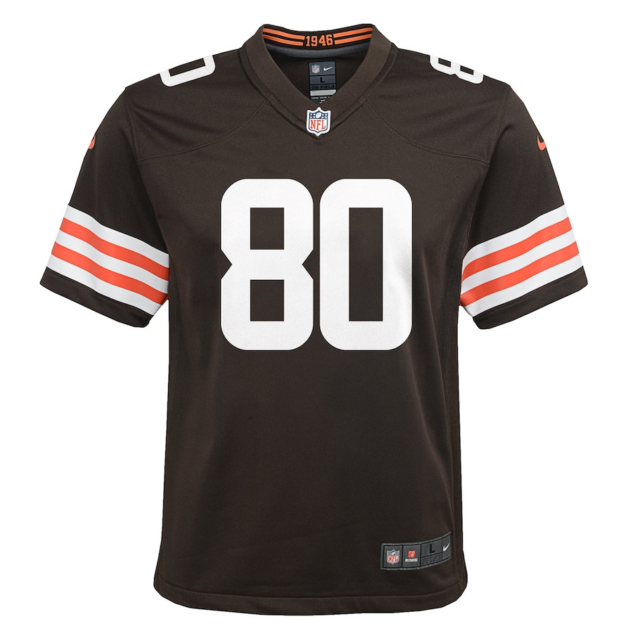 Alternative view of Jarvis Landry #80 Cleveland Browns Game Jersey - Youth | Brown