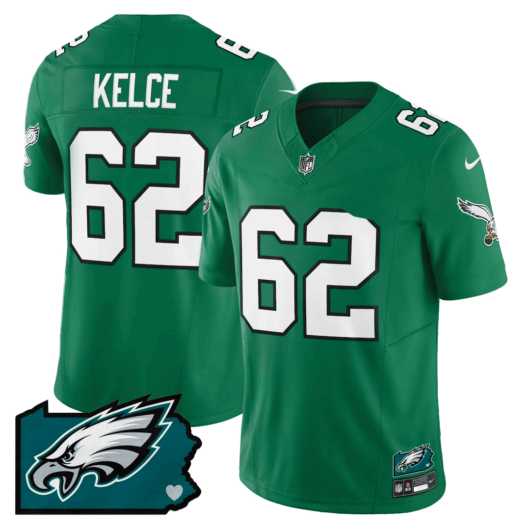 Jason Kelce #62 Philadelphia Eagles Alternate Game Jersey - Men's | Kelly Green