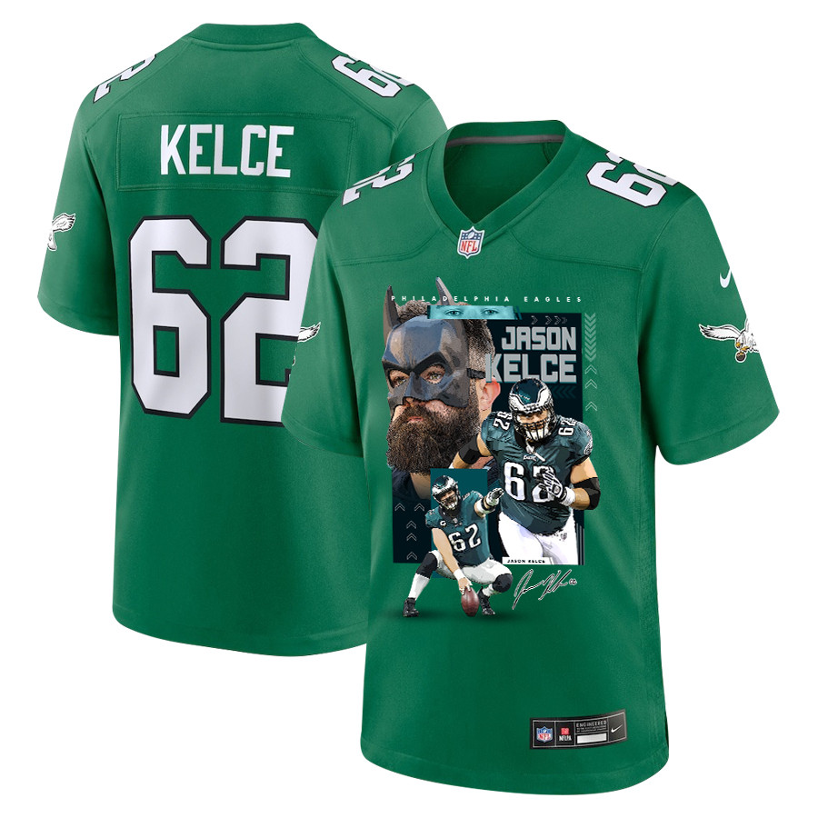 Jason Kelce #62 Philadelphia Eagles Alternate Game Jersey - Men's | Kelly Green