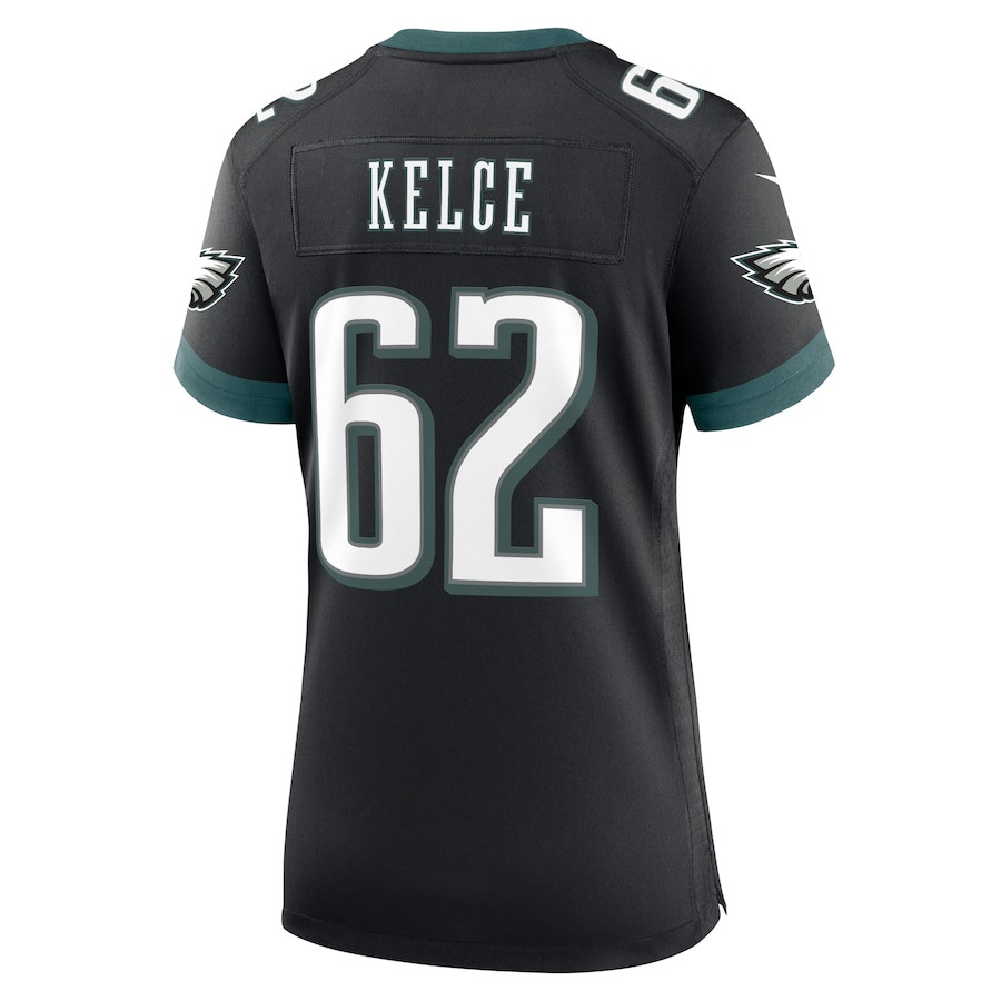 Jason Kelce #62 Philadelphia Eagles Alternate Game Jersey - Women's | Black - Image 3