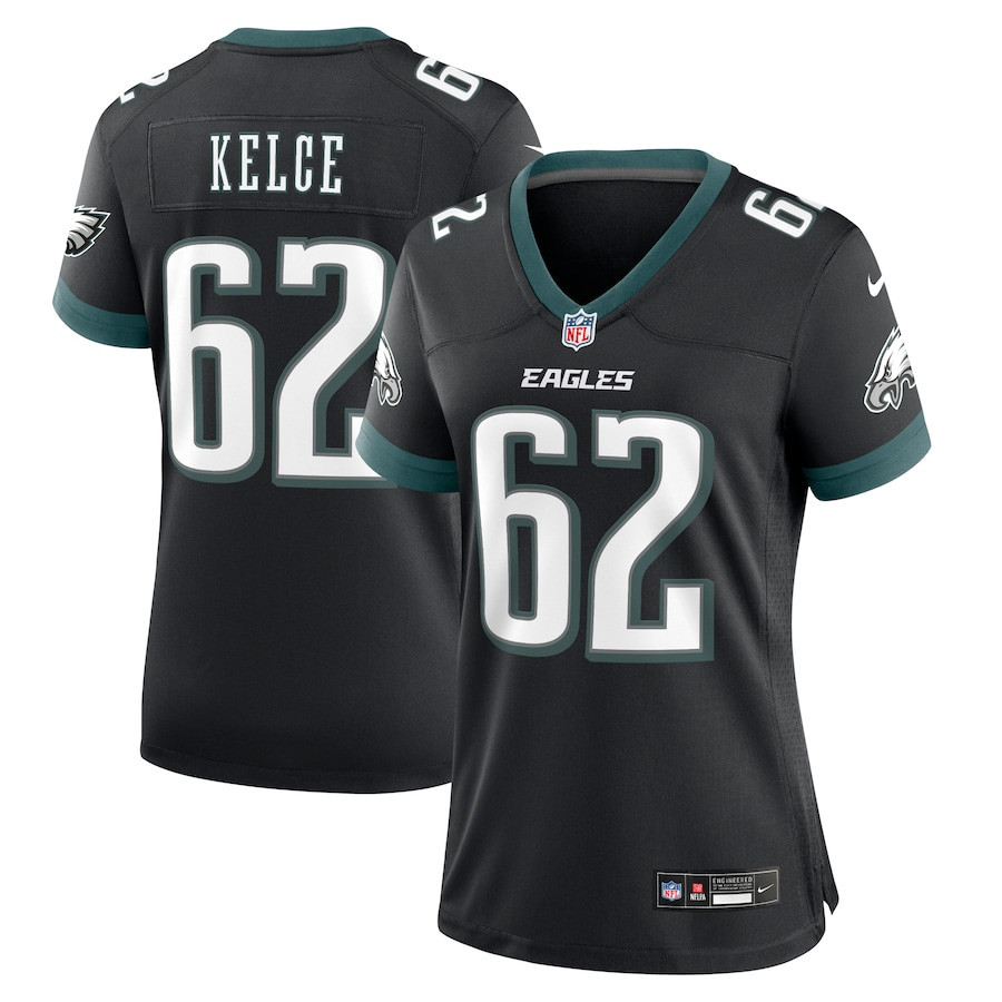 Jason Kelce #62 Philadelphia Eagles Alternate Game Jersey - Women's | Black