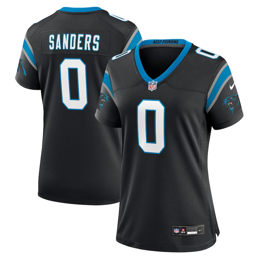 Ja'Tavion Sanders #0 Carolina Panthers Game Jersey - Women's | Black