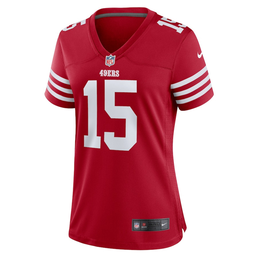 Alternative view of Jauan Jennings #15 San Francisco 49ers Game Jersey - Women's | Scarlet