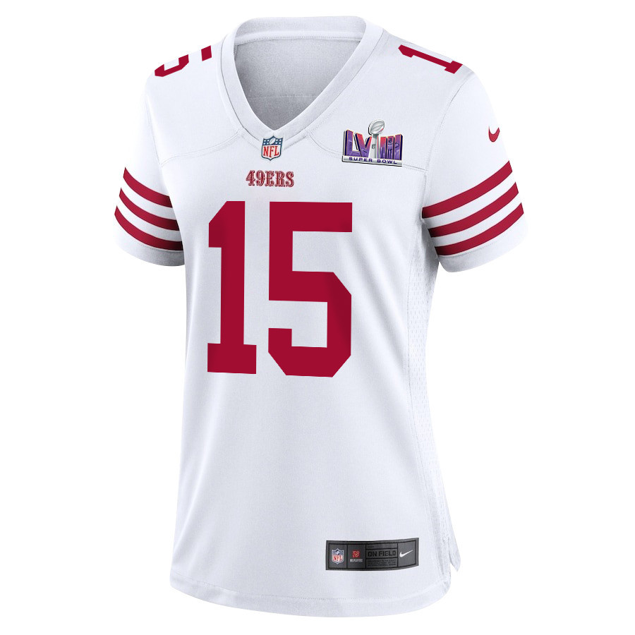 Alternative view of Jauan Jennings #15 San Francisco 49ers Super Bowl LVIII Patch Game Jersey - Women's | White