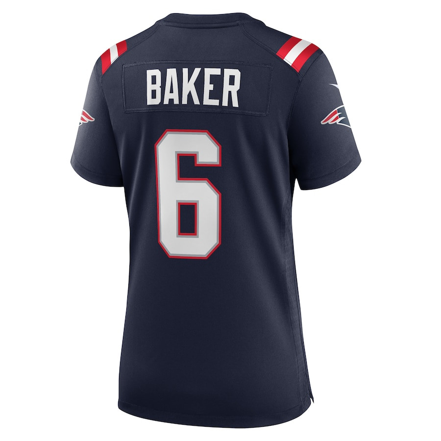 Javon Baker #6 New England Patriots Game Jersey - Women's | Navy - Image 3