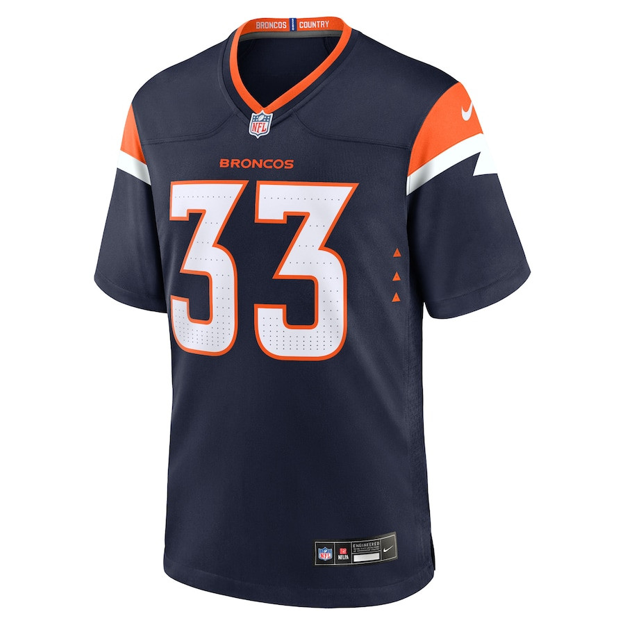 Alternative view of Javonte Williams #33 Denver Broncos Alternate Game Jersey - Men's | Navy