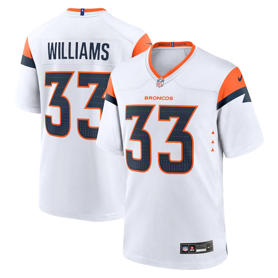 Javonte Williams #33 Denver Broncos Game Jersey - Men's | White