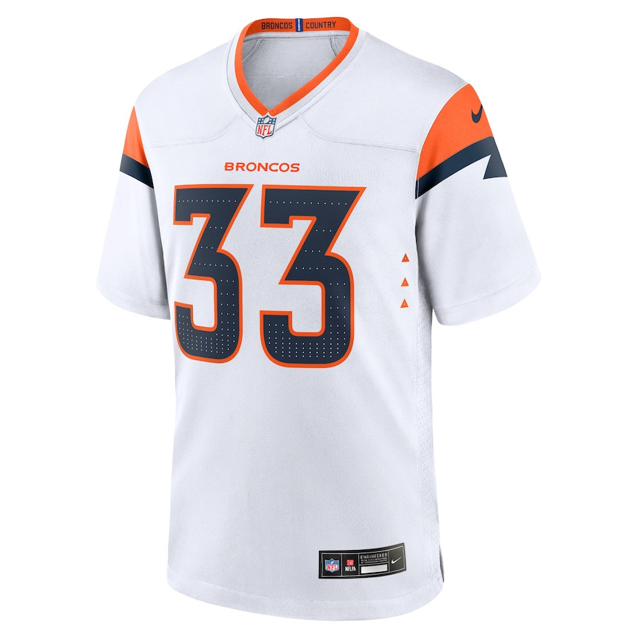 Alternative view of Javonte Williams #33 Denver Broncos Game Jersey - Men's | White