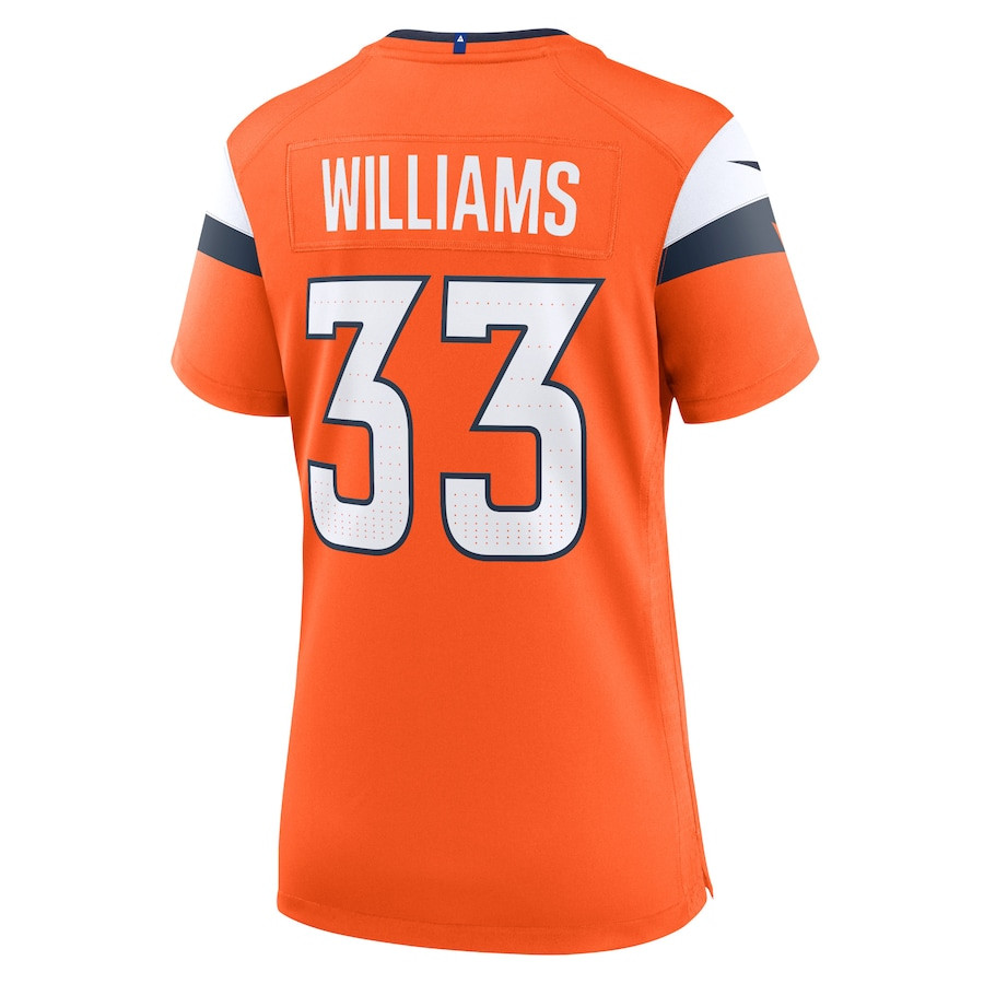 Javonte Williams #33 Denver Broncos Game Jersey - Women's | Orange - Image 3