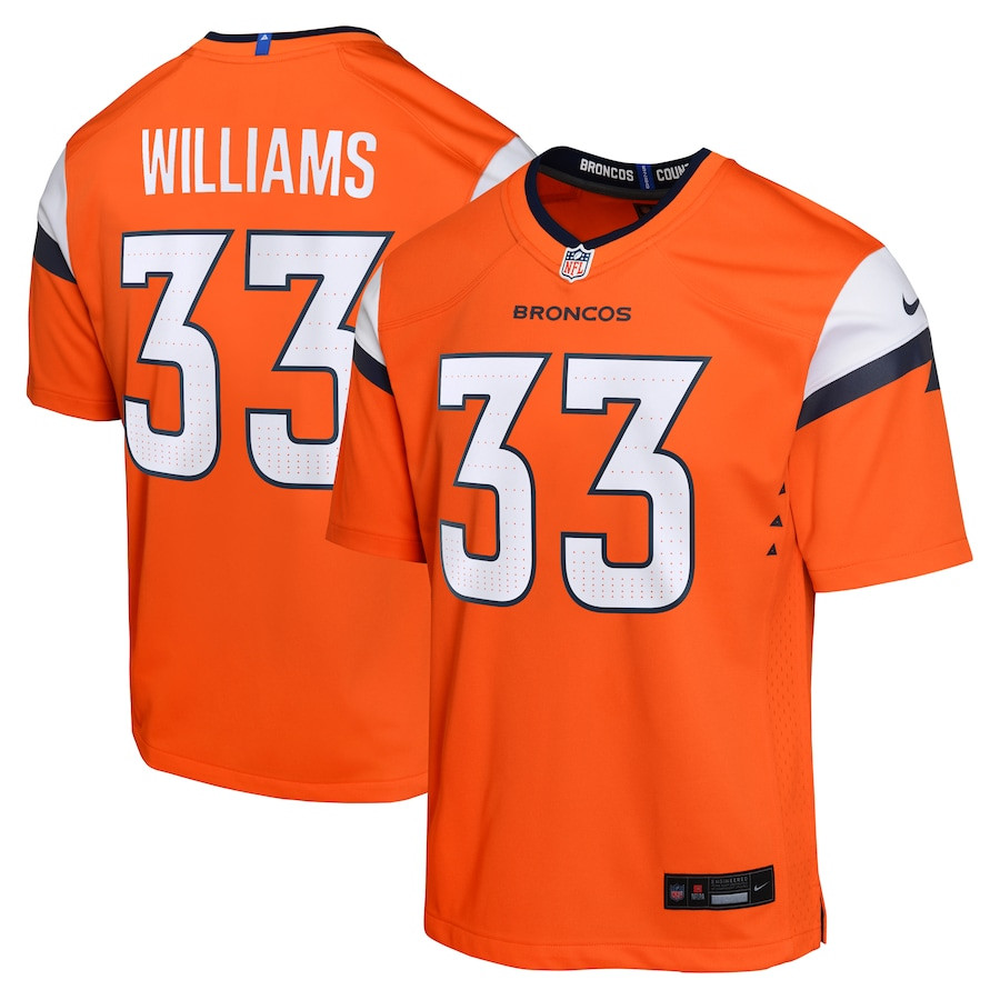 Javonte Williams #33 Denver Broncos Game Jersey - Youth | Orange