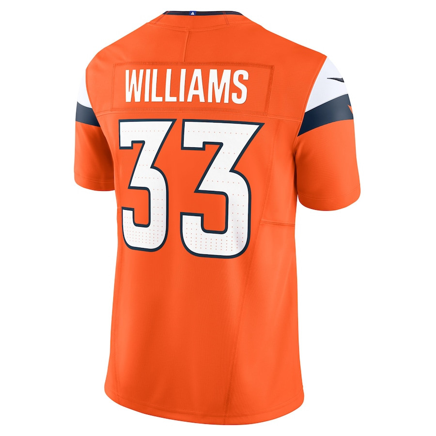 Javonte Williams #33 Denver Broncos Vapor F.U.S.E. Limited Jersey - Men's | Orange - Image 3