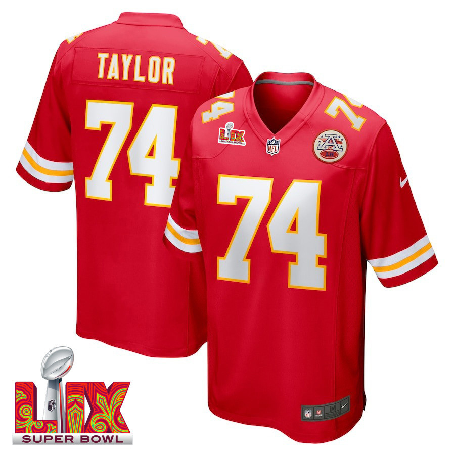 Jawaan Taylor #74 Kansas City Chiefs Super Bowl LIX Game Jersey - Men's | Red