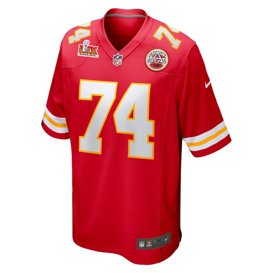 Alternative view of Jawaan Taylor #74 Kansas City Chiefs Super Bowl LIX Game Jersey - Men's | Red