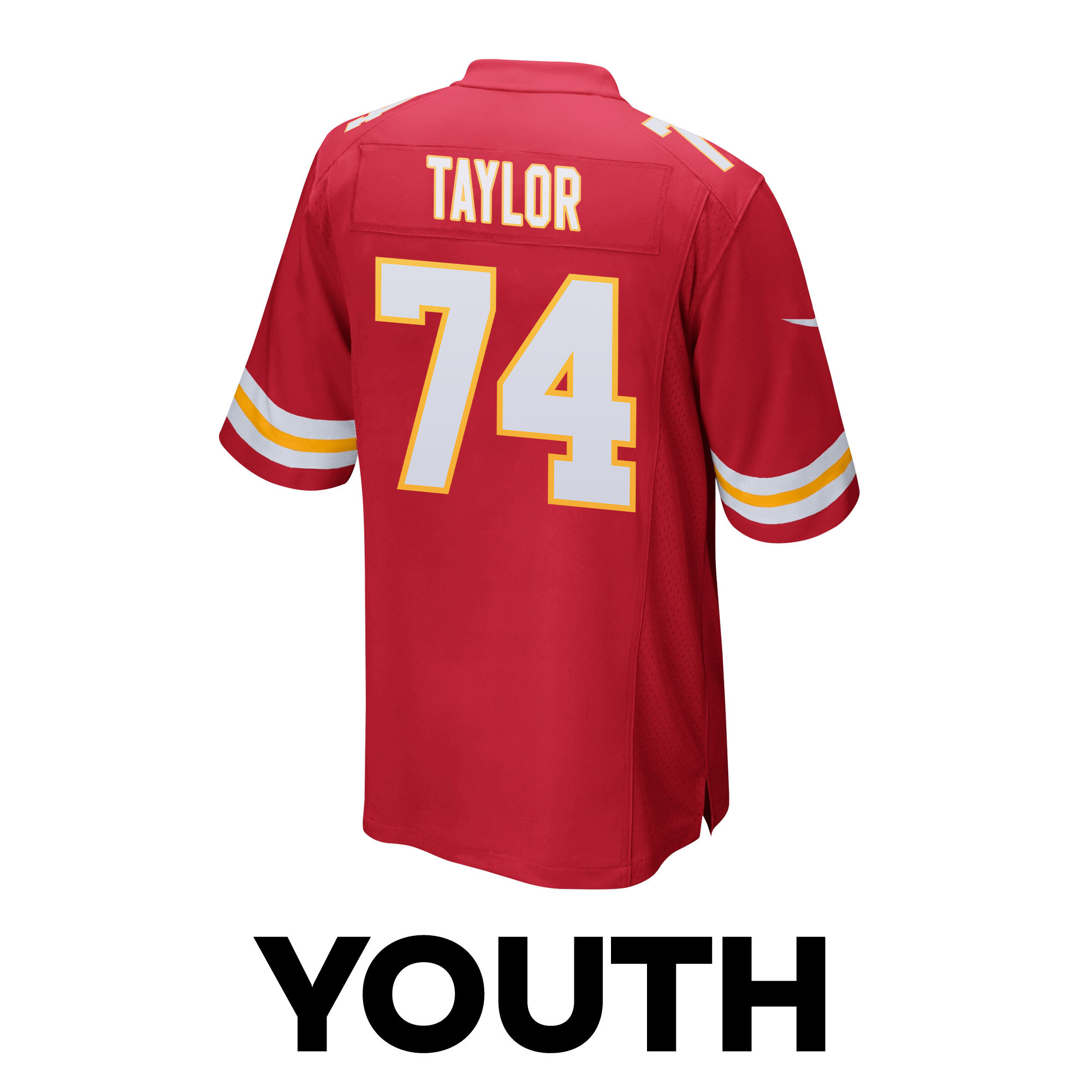 Jawaan Taylor #74 Kansas City Chiefs Super Bowl LVIII Champions 4 Stars Patch Game Jersey - Youth | Red - Image 3