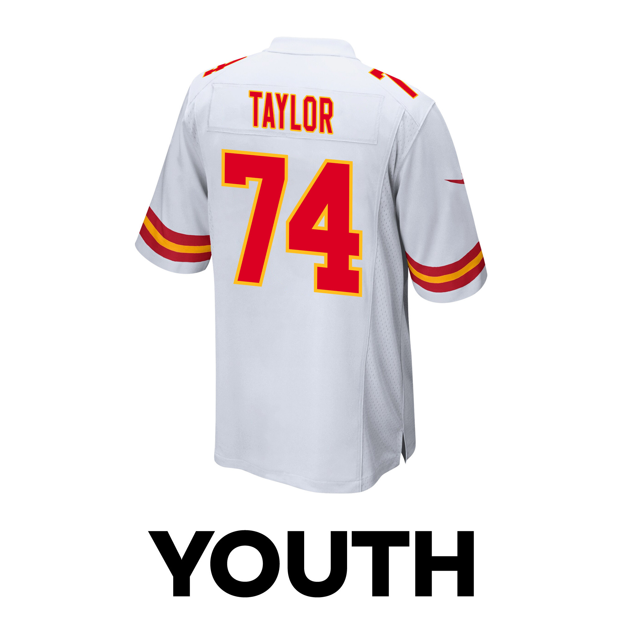 Jawaan Taylor #74 Kansas City Chiefs Super Bowl LVIII Champions 4 Stars Patch Game Jersey - Youth | White - Image 3