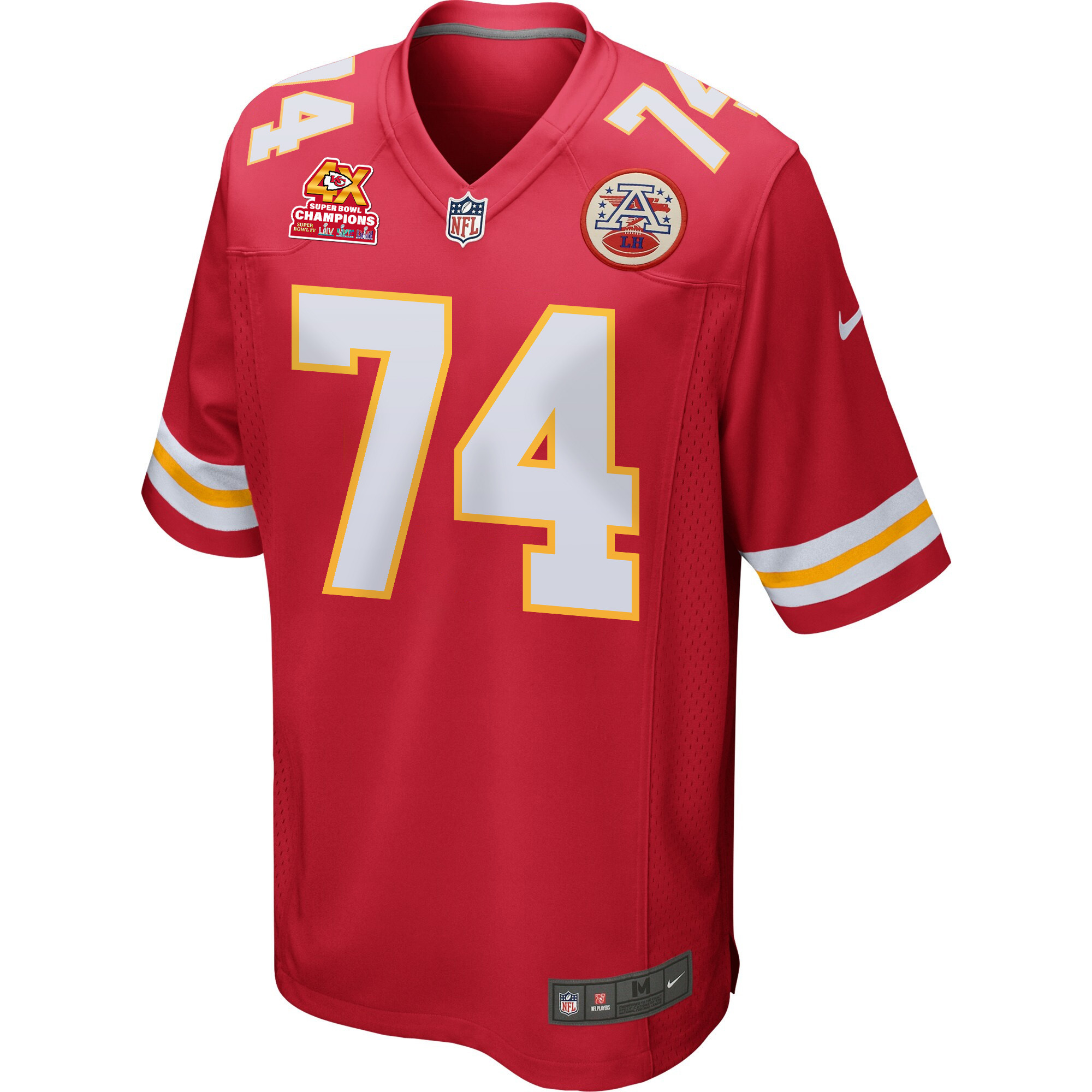 Alternative view of Jawaan Taylor #74 Kansas City Chiefs Super Bowl LVIII Champions 4X Game Jersey - Men's | Red