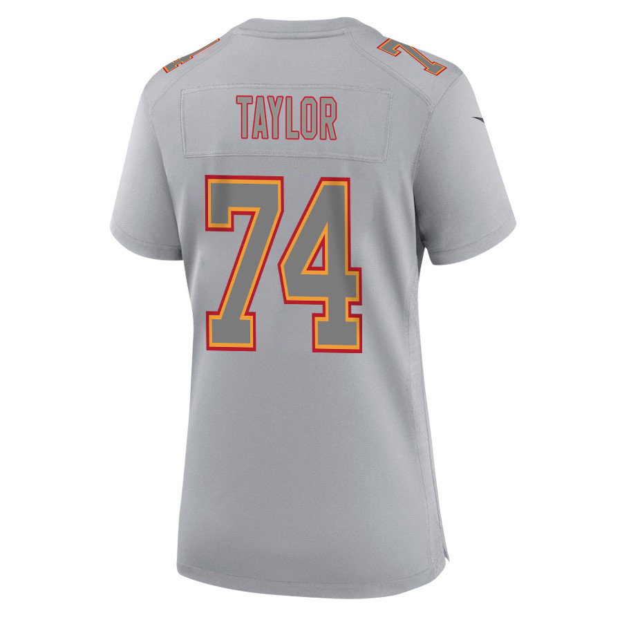 Jawaan Taylor #74 Kansas City Chiefs Super Bowl LVIII Champions 4X Game Jersey - Women's | Gray - Image 3