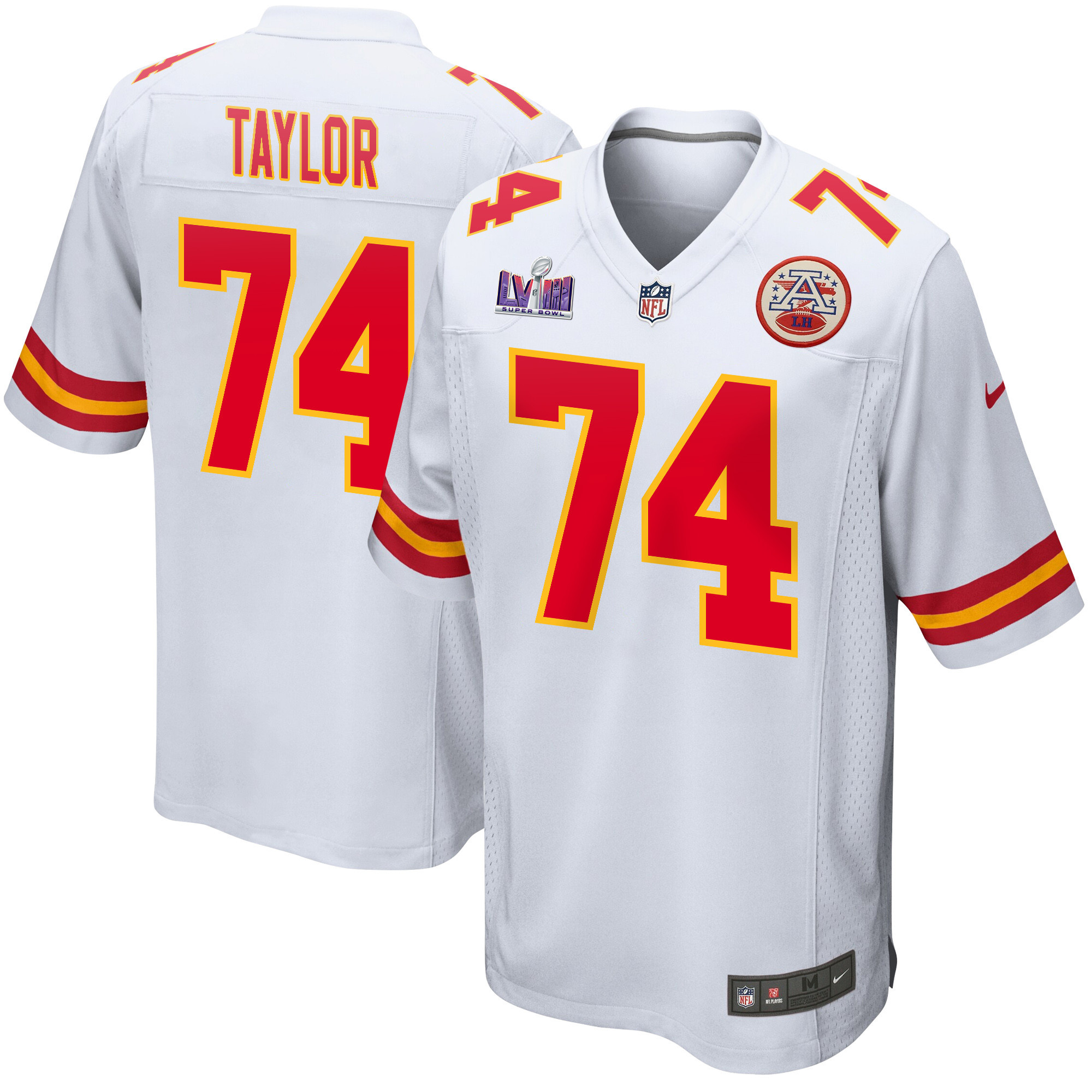 Jawaan Taylor #74 Kansas City Chiefs Super Bowl LVIII Patch Game Jersey - Men's | White