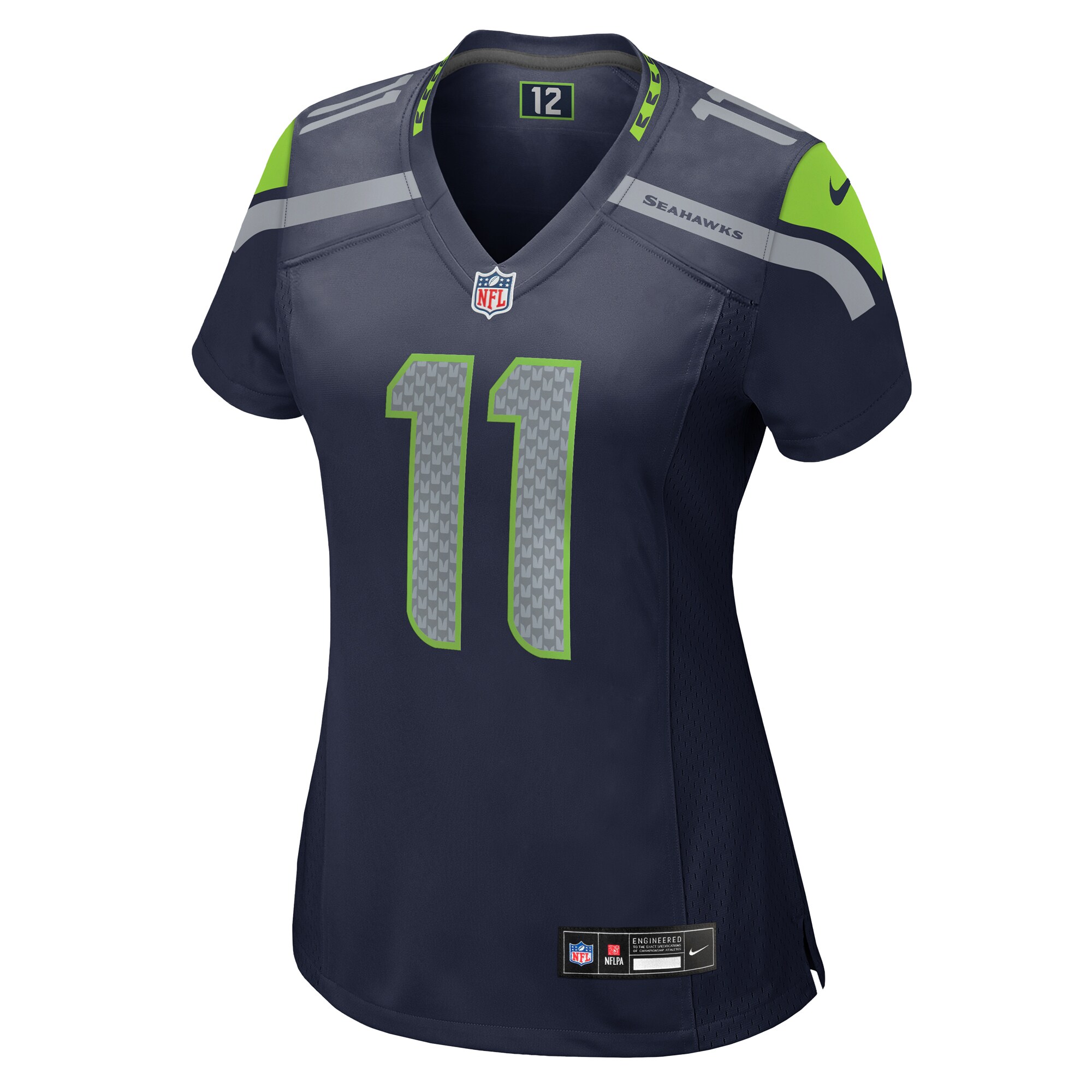 Alternative view of Jaxon Smith-Njigba Seattle Seahawks Game Jersey - Women's | Njigba College Navy Game Jersey
