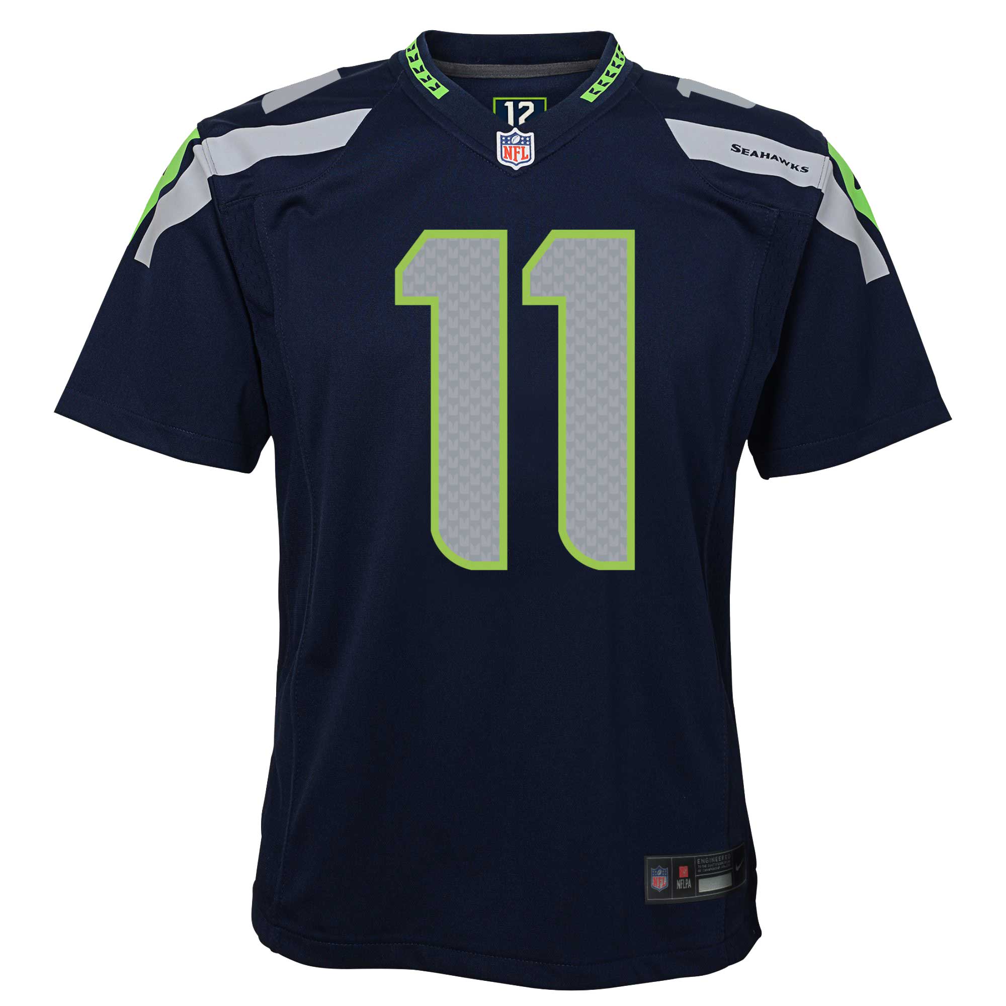 Alternative view of Jaxon Smith-Njigba Seattle Seahawks Game Jersey - Youth | Njigba Navy Game Jersey