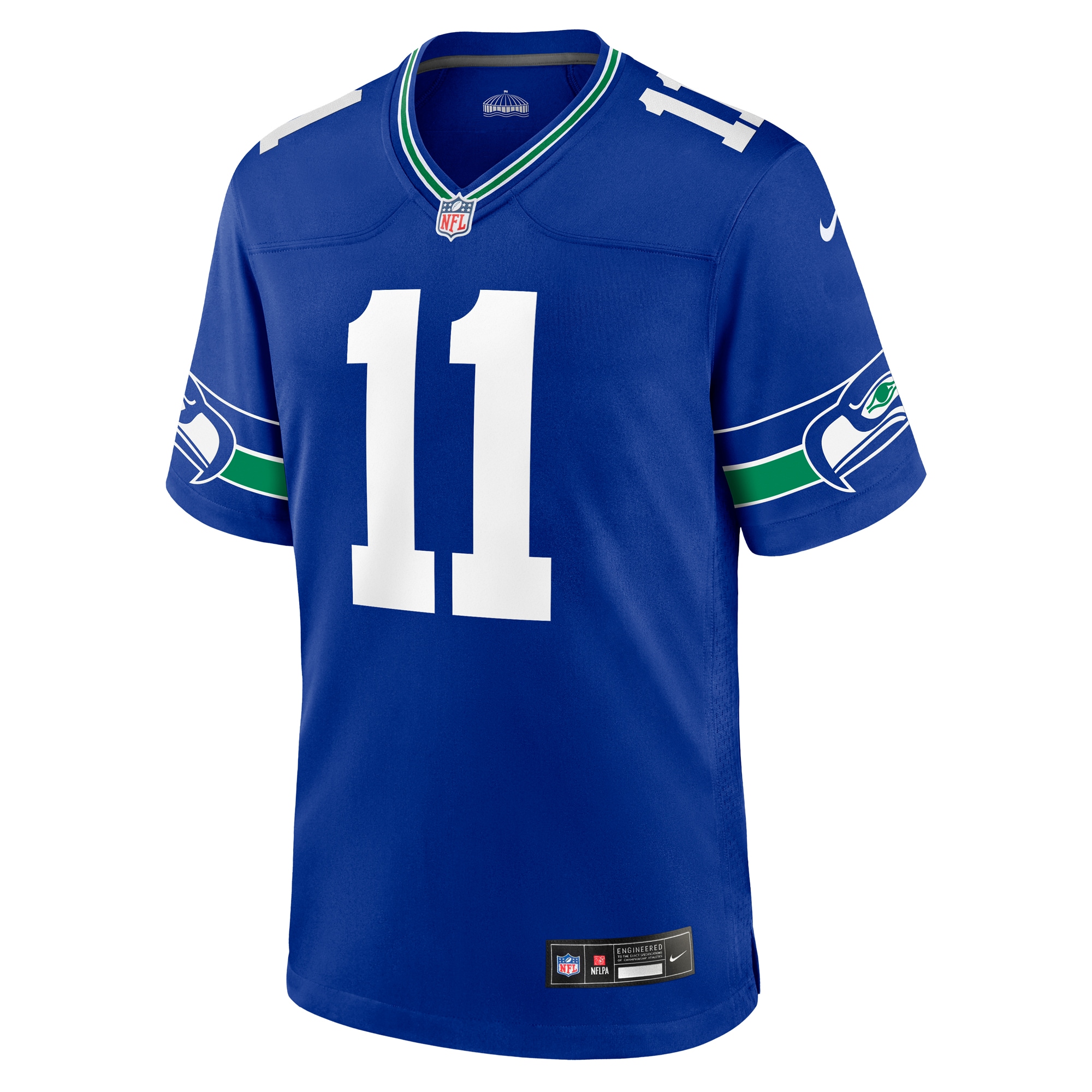 Alternative view of Jaxon Smith-Njigba Seattle Seahawks Throwback Game Jersey - Men's | Njigba Royal Throwback Player Game Jersey